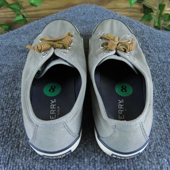SPERRY Women's Top-Sider Boat Shoe Gray Fabric Sz 8 Medium Gently Used 2025 - Picture 4 of 6